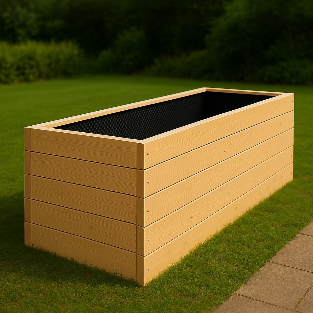 Veľký vyvýšený záhon zo smrekového dreva 1000×2500×680 mm