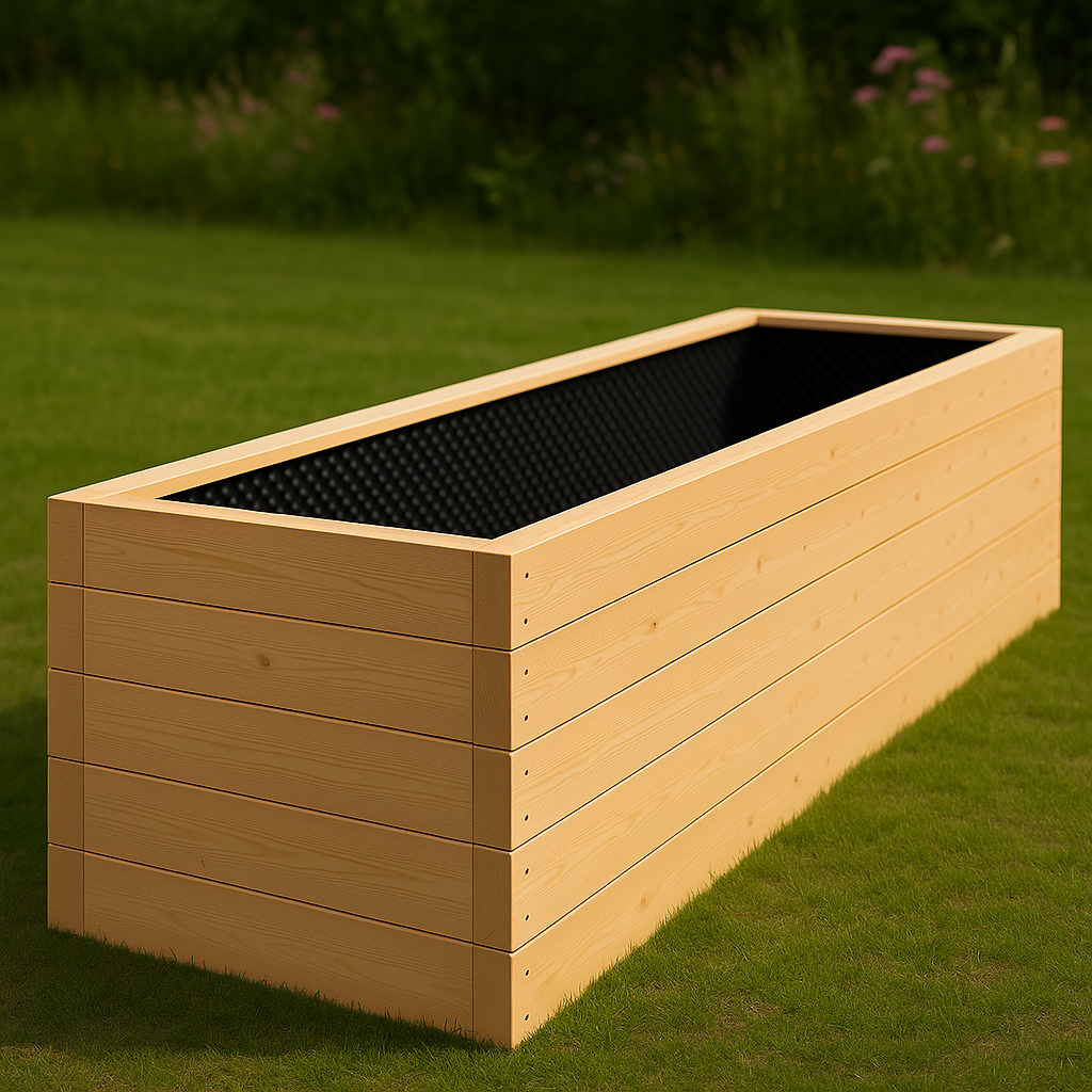 Najväčší vyvýšený záhon zo smrekového dreva 1000×3500×680 mm